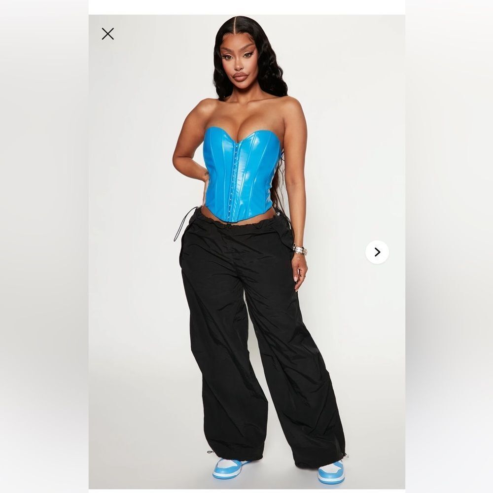 NWT Fashion Nova Larger Than Life Oversized Parachute Jogger - Black - 2X